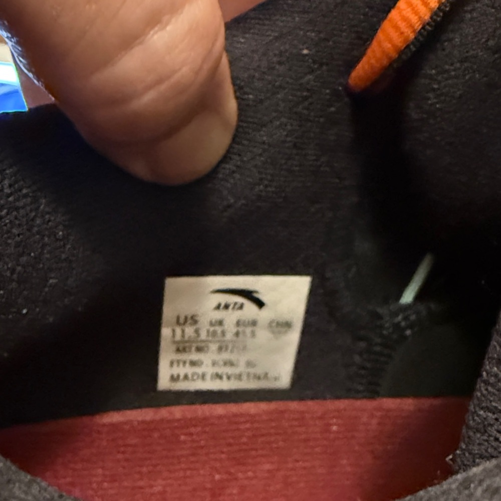 Men's Athletic Shoes - Black with Orange Accents - Picture 8 of 9